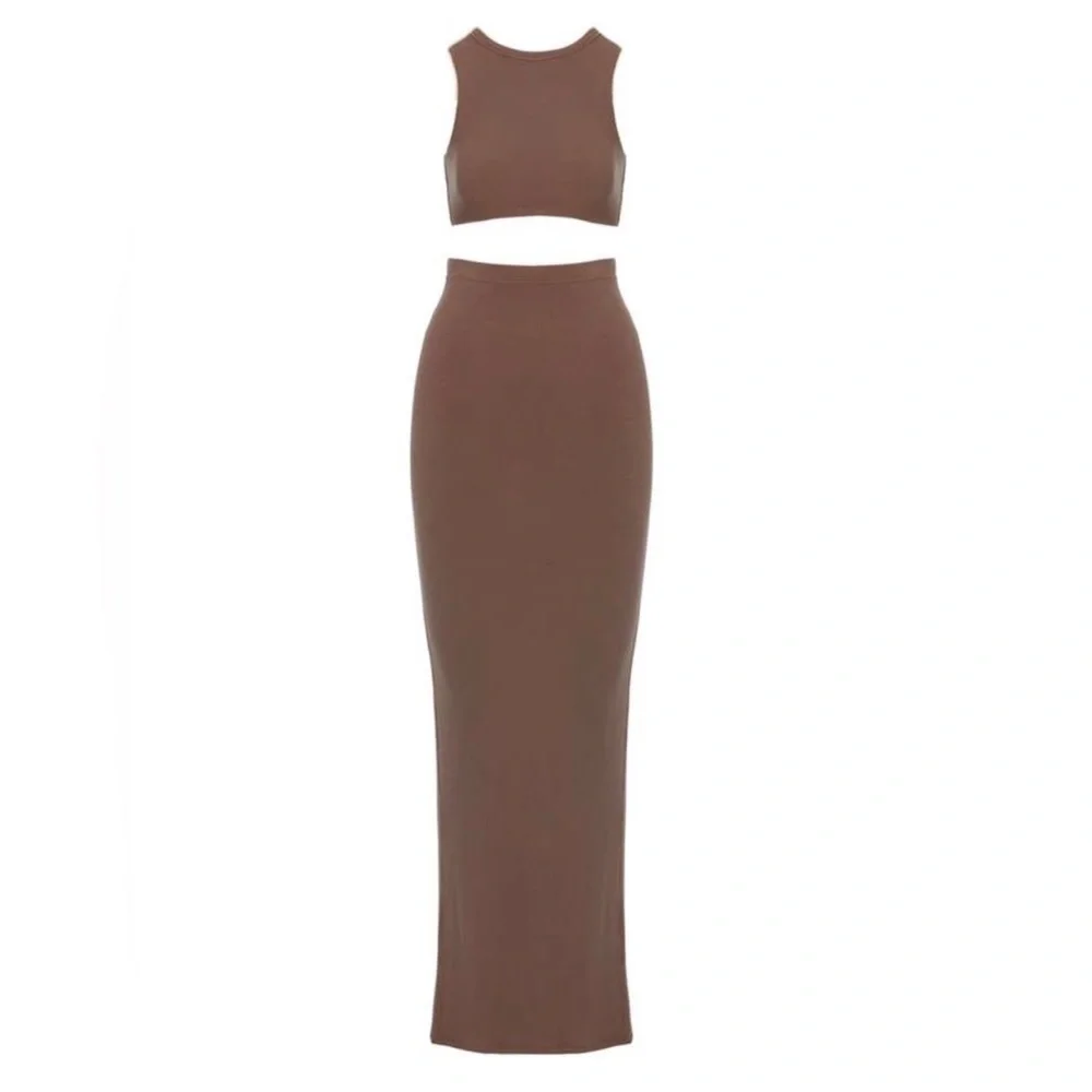 Naked Wardrobe Ribbed Vibes Skirt Set